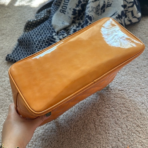 Chanel Orange Patent Leather Medallion Tote with Free Labubu - Picture 3 of 16